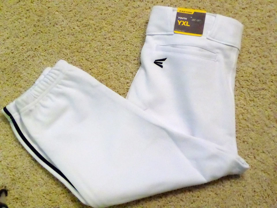 EASTON RIVAL YOUTH KNICKER PIPED PANT WHITE/BLACK STRIPES YXL 29"-31"