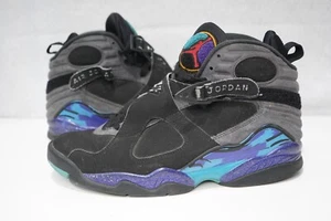 Nike Air Jordan 8 Retro Aqua Playoff Sz 9.5 Mens Shoe Dmp Bred Reimagined Cement - Picture 1 of 9
