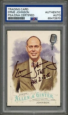 Ernie Johnson SIGNED 2016 Allen & Ginter Card #203 Sportscaster Slab Auto PSA  - Image 1 of 2