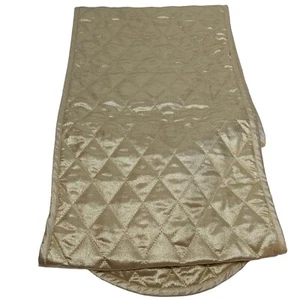 Christmas Reversable Table Runner Quilted Silver & Gold 87" - Picture 1 of 5