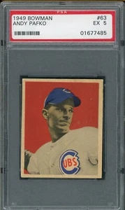 1949 Bowman #63 Andy Pafko Chicago Cubs ex PSA 5 - Picture 1 of 2