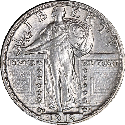 1919-S Standing Liberty Quarter Nice BU Key Date Great Eye Appeal Nice Strike Cover