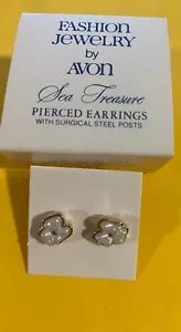 Vintage Avon Sea Treasure Pierced Earrings w/ Surgical Steel Post New - Picture 1 of 1