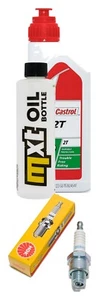 Inspection package MXT 1 liter engine oil Castrol 2-stroke oil + 1 x spark plug NGK BR8HS - Picture 1 of 1