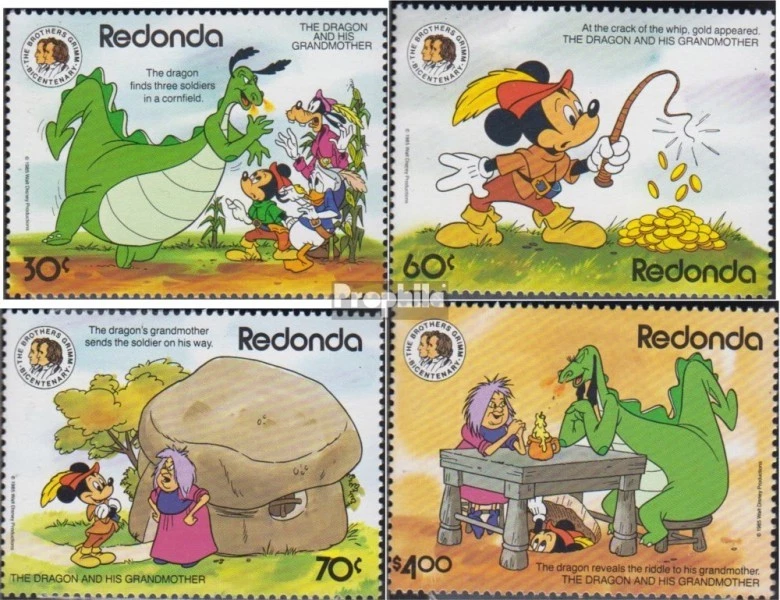 Redonda 187-190 mint/MNH 1985 Walt-Disney-Figures - Изображение 1 из 1