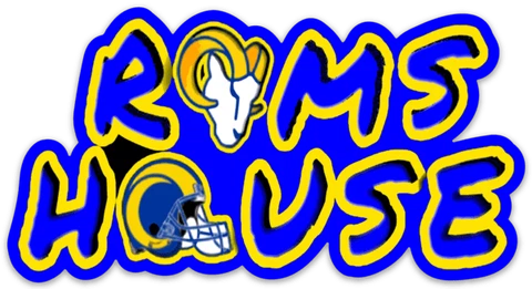 Los Angeles Rams L.A. RAMS HOUSE Slogan Motto w/ logo type Die-cut MAGNET Cover