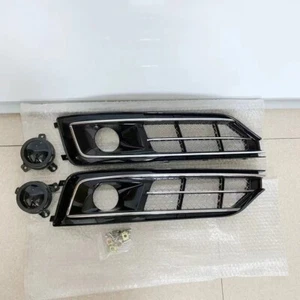 Car Front Bumper Grill Fog Light Lamp Grilles Cover For Audi A8 A8L D5 2015-2017 - Picture 1 of 4