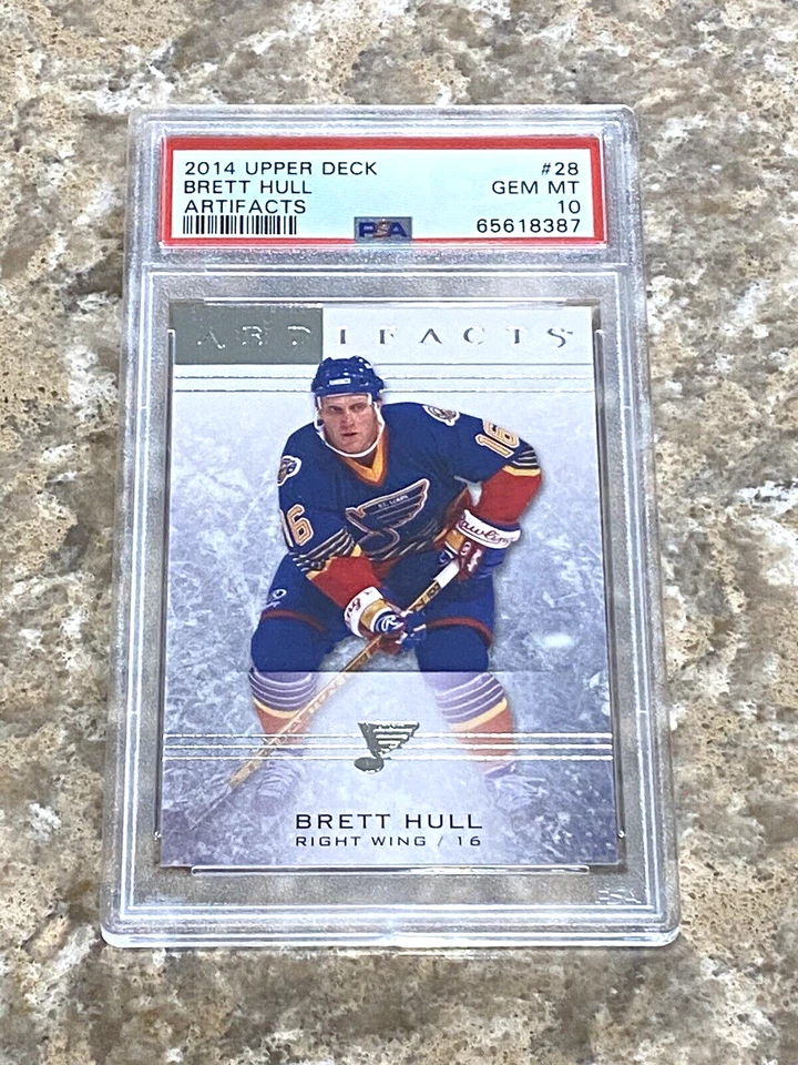 2014-15 Upper Deck Artifacts Brett Hull #28 PSA 10 GEM MINT St Louis Blues HOF - Image 1 of 2