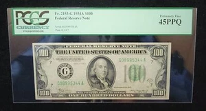 Fr. 2153-G 1934A $100 FRN PCGS 45PPQ - Picture 1 of 2