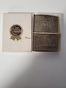 2 Daisy Red Ryder Belt Buckles 90th Anniversary!! 1976!! - Picture 1 of 2