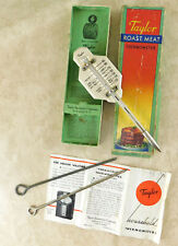 Vintage 1934 Taylor Enamel Roast Meat Thermometer 5936 Box & Papers COMPLETE USA