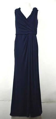 La Femme женщин темно-синий с плеча труба платье короткие рукава назад молнии 14 - Изображение 1 из 4