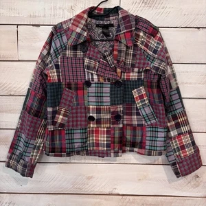 Giacca doppiopetto vintage Marc Jacobs patchwork a quadri colore bloccato taglia 4 - Foto 1 di 8