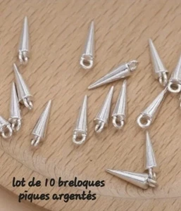 Konvolut 10 große Charms silberne Spikes ca. 2,5 cm, neu  - Bild 1 von 1