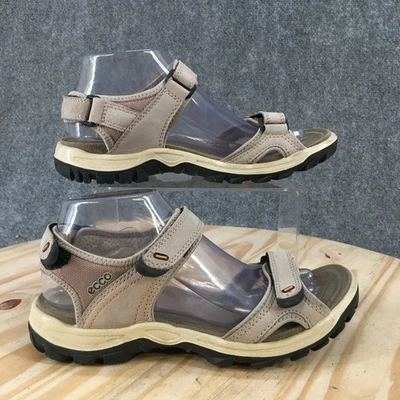 Ecco 凉鞋女式 39 徒步绑带灰色舒适露趾钩环休闲 — 第 1/4 张图片