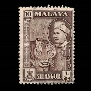 Malaya, Selangor, Scott 107, Tiger, 1957-1960, used, 109887 - Picture 1 of 2