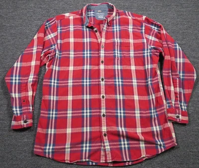 Camisa Bob Timberlake Para Hombres Extra Grande Alta Roja Franela a Cuadros Abotonada Informal Foto 1 de 4