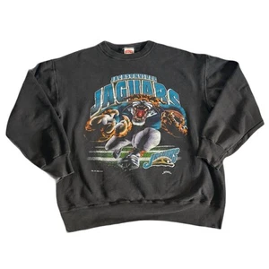 Vintage Jacksonville Jaguars Crewneck Sweatshirt NFL Size Large Banned Logo - Picture 1 of 6