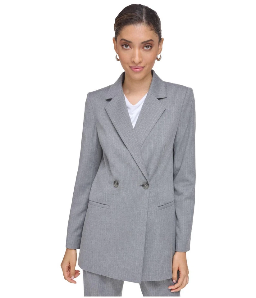 Chaqueta Blazer Mujer Calvin Klein Doble Pecho, Gris, 8 Foto 1 de 1