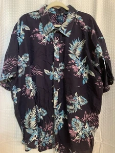 Essex Crossings Mens 4XLB Hawaiian Shirt Blue Palm - Picture 1 of 6