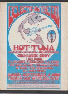 1988 HOT TUNA Eel River HOG FARM Poster w Joe Louis Walker Commander Cody 9-4-88 - Picture 1 of 3