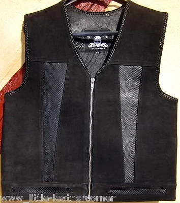 CHACHA BADCOMPANY LEATHERWEAR Lederweste "TOM" Cha Cha,Bad Company Leatherwaer Reptilleder Rocker Club Weste