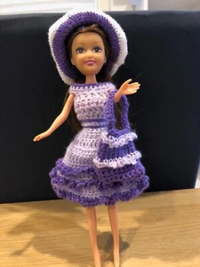 Crochet Pattern (UK or US) Doll Dress for Barbie or Disney Princess type dolls - Picture 1 of 8