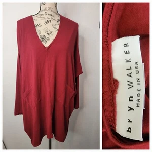 Bryn Walker Kleid M Oversize Lagenlook Coastal Beachy Bambus Bio Baumwolle  - Bild 1 von 10