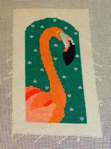 Fertiggemalte handbemalte Nadelspitze Leinwand MILE HOHE PRINZESSIN Flamingo Rittenhouse - Bild 1 von 7