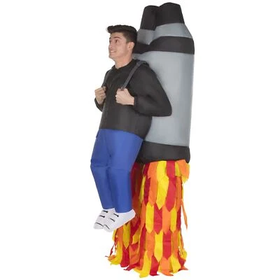 Adult Inflatable Jetpack Costume Ride On Rocket Blow Up Jet Pack Fancy Dress - Image 1 of 4