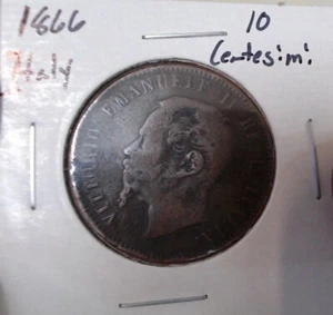 1866-N Italy 10 Centesimi - Picture 1 of 2