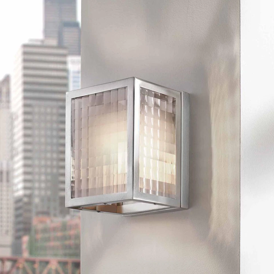 Home Decorators Collection 16793 1-Light Brushed Nickel Wall Lantern Sconce