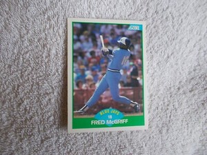 Score MLB 1989 "FRED McGRIFF" #6 Toronto Blue Jays Trading Card n32