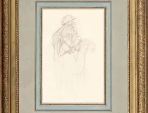 French Orientalist Drawing Pencil JeanLeon Gerome Egypt Arab Napoleon Napoleonic - Picture 1 of 3