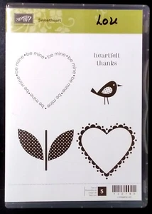 Stampin' Up Unmounted Rubber Cling Stamp Set: Sweetheart - Hearts, Flowers, Bird - Picture 1 of 3