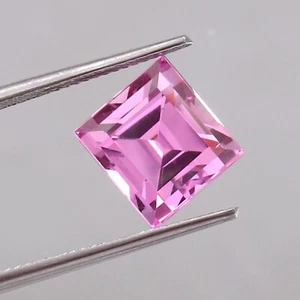 10x9mm AAA Ceylon Pink Sapphire Square Cut Loose Gemstone Jewelry Grade - Picture 1 of 15