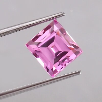 10x9mm AAA Ceylon Pink Sapphire Square Cut Loose Gemstone Jewelry Grade - Image 1 of 4