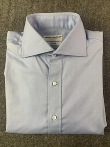 Camisa de vestir Spier & Mackay personalizada para hombre 100 % algodón manga larga talla M azul - Imagen 1 de 5