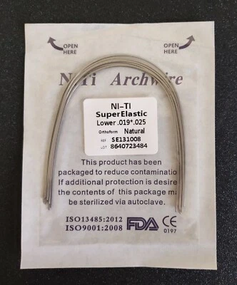Orthodontic Wire Rectangular Super Elastic Niti Arch Wire Bows Nature Form  - Image 1 of 4