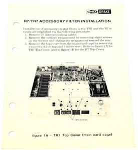 ORIGINAL DRAKE R7 / TR7 ACCESSORY FILTER INSTALLATION INSTRUCTIONS - 6 SIDED - Picture 1 of 1