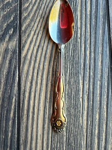 Vintage 1931 Wm Rogers versilberter Löffel mit Emaille drehbarem internationalem Emblem - Bild 1 von 5