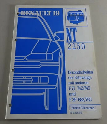 Manual De Taller Renault Motor Tipo E7J 742 Año 1994 - Imagen 1 de 3