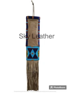 Indianer Perlen Indianer Sioux Indianer Ebene Pfeife Tabaco Tasche Elchfell Tasche - Bild 1 von 3
