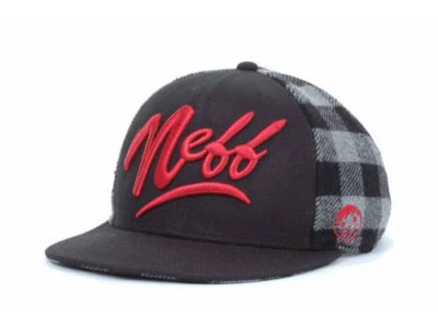 Neff Headwear Brawny Negro y Gris Mezcla de Lana Cuadros Snapback Gorra Sombrero Foto 1 de 4