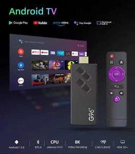 G96 TV Stick Android 13.0 Dual-Band Player Bluetooth Voice TV BOX Google Voice - Picture 1 of 11
