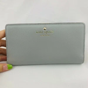 NWT Kate Spade Cherry Lane Stacy Wallet In Big Smoke - Picture 1 of 4