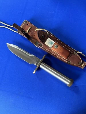 De colección Principios de los 70 Randall Modelo 18~ Funda Remachada~ Tapa de Rosca Larga Foto 1 de 4