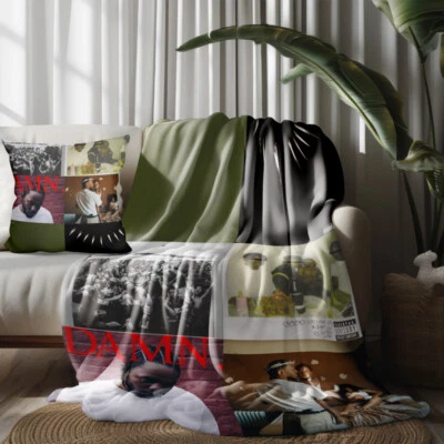 Throw Blanket and Pillowcase Set of 2，Kendrick Lamar Thin Bed Couch Decor Gifts - Image 1 of 4