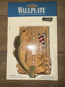 Figi Ceramic Fishing Light Switch Single Wall Plate Wall Decor - Picture 1 of 3