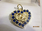 GUCCI  ZIP PULL   22X20MM gold tone,  blue  CRYSTALS THIS IS FOR 1 heart